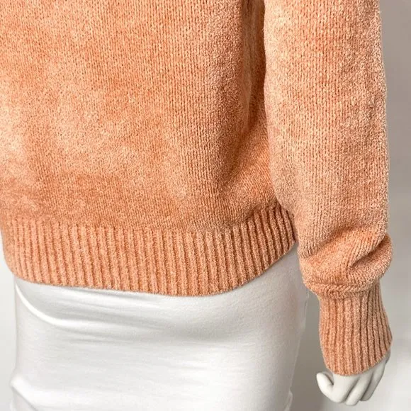 Aritzia Wilfred Free Corteta Lightweight Mockneck Sweater Tangerine Peach Orange