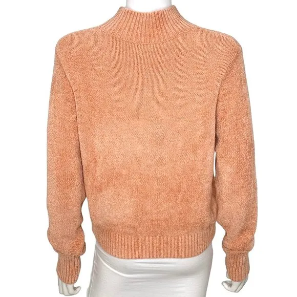 Aritzia Wilfred Free Corteta Lightweight Mockneck Sweater Tangerine Peach Orange