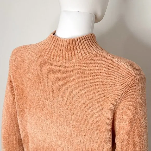 Aritzia Wilfred Free Corteta Lightweight Mockneck Sweater Tangerine Peach Orange