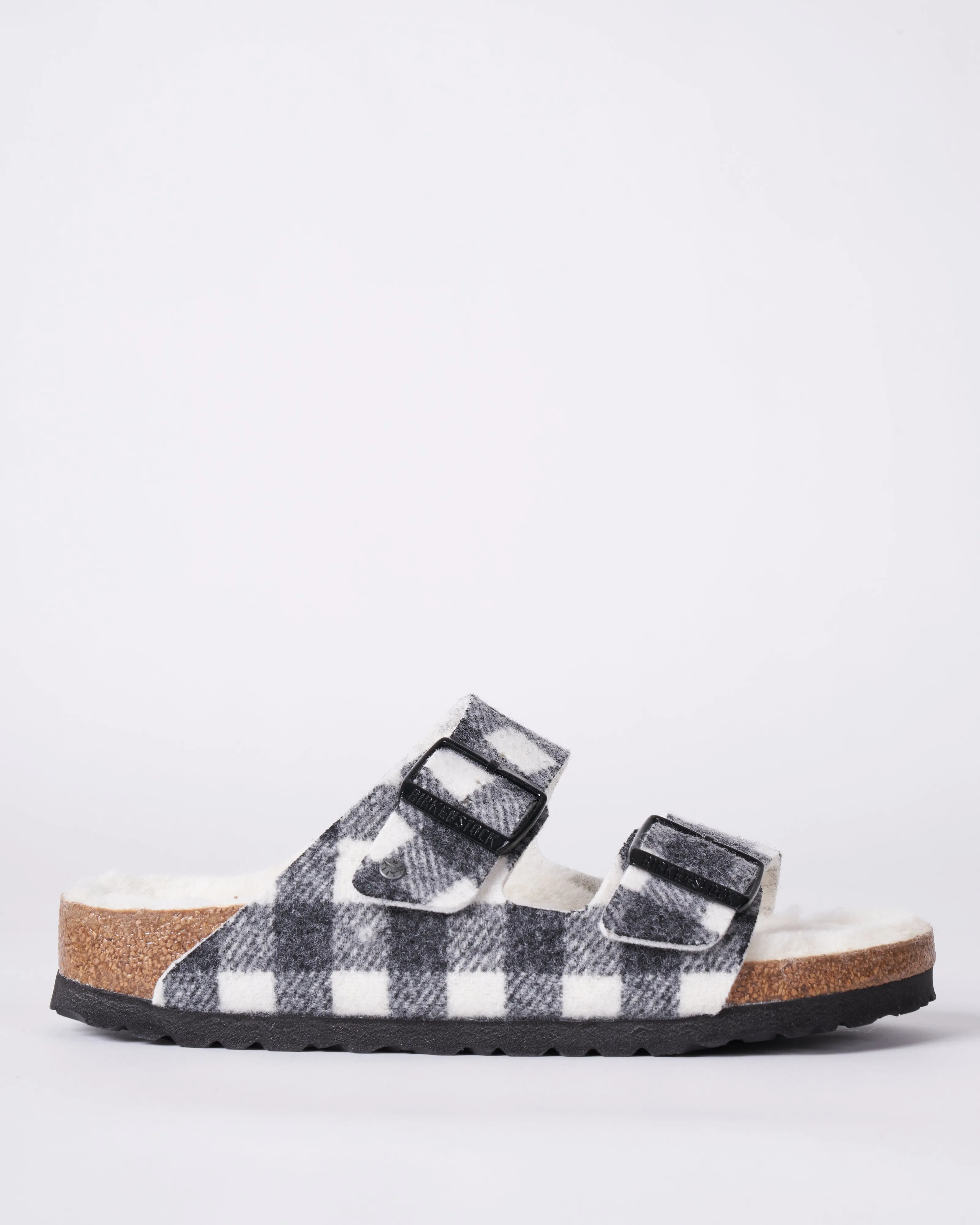 arizona - wool/shearling \ plaid white/natural