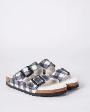 arizona - wool/shearling \ plaid white/natural