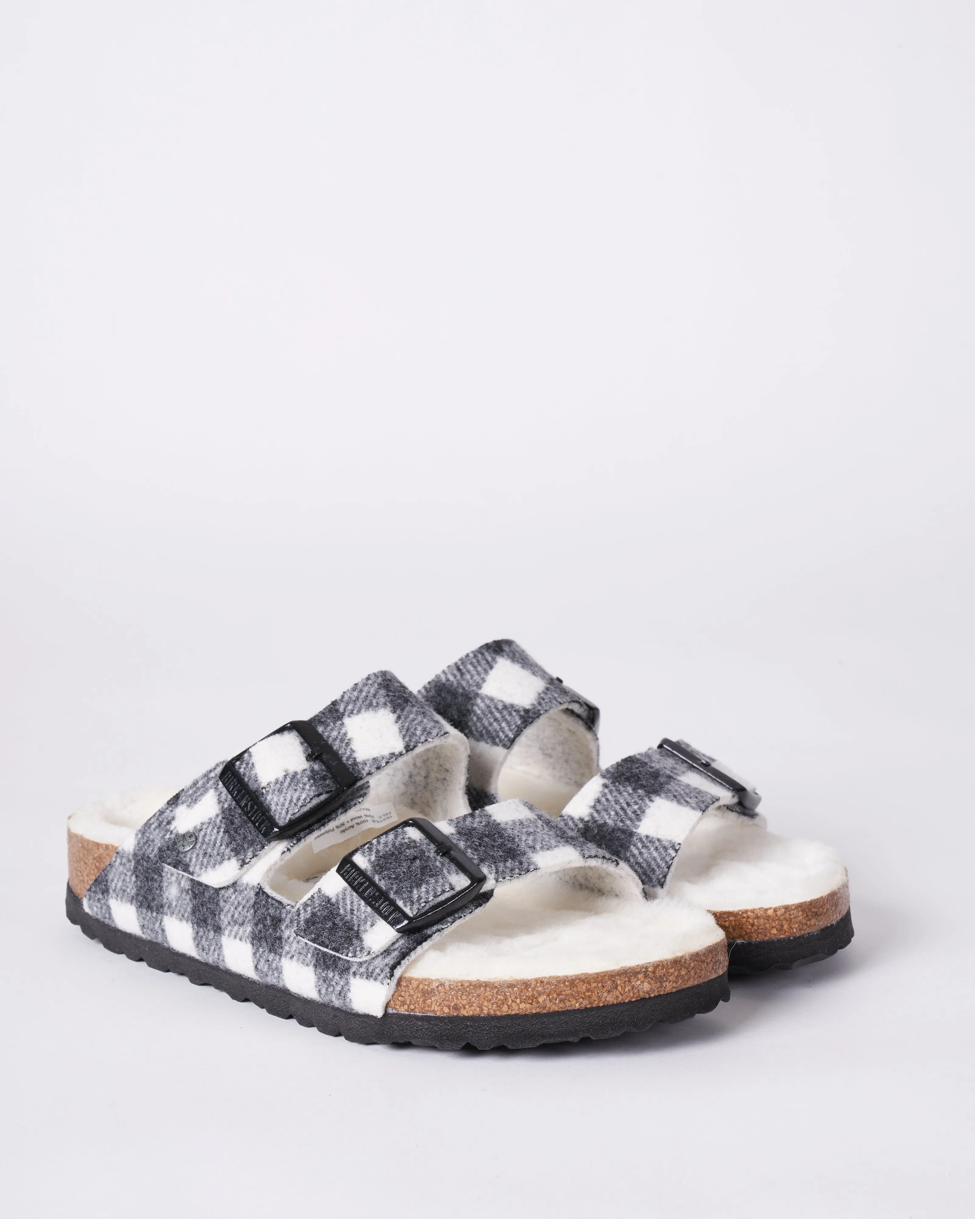 arizona - wool/shearling \ plaid white/natural