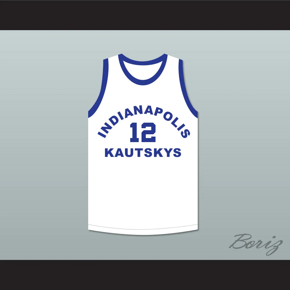 Arnie Risen 12 Indianapolis Kautskys White Basketball Jersey