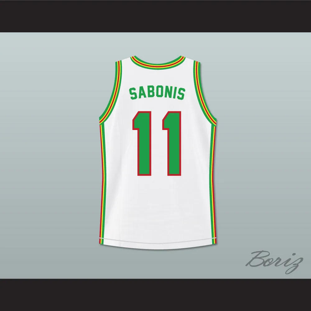 Arvydas Sabonis 11 Lithuania White Basketball Jersey 2