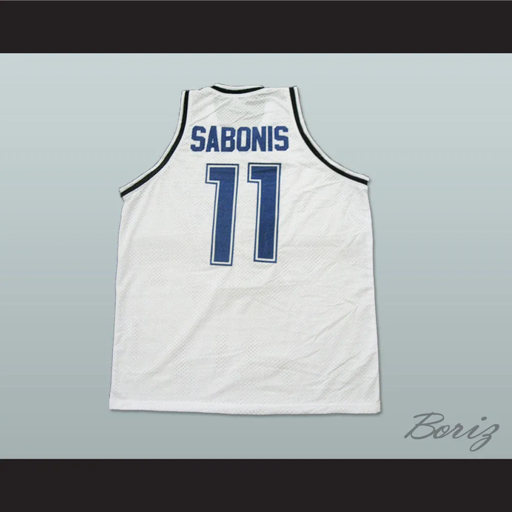 Arvydas Sabonis 11 Real Madrid White Basketball Jersey