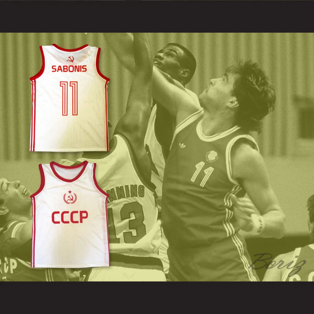 Arvydas Sabonis 11 Soviet Union CCCP Basketball Jersey