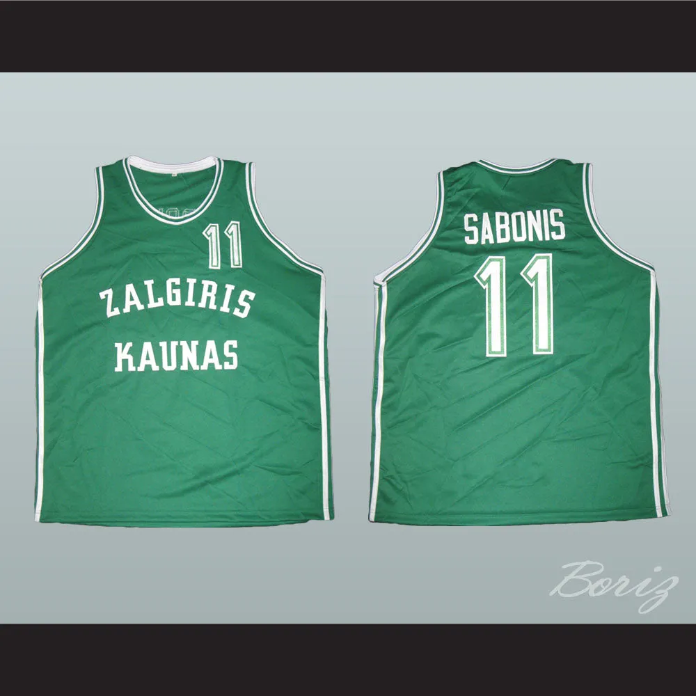 Arvydas Sabonis 11 Zalgiris Kaunas Green Basketball Jersey