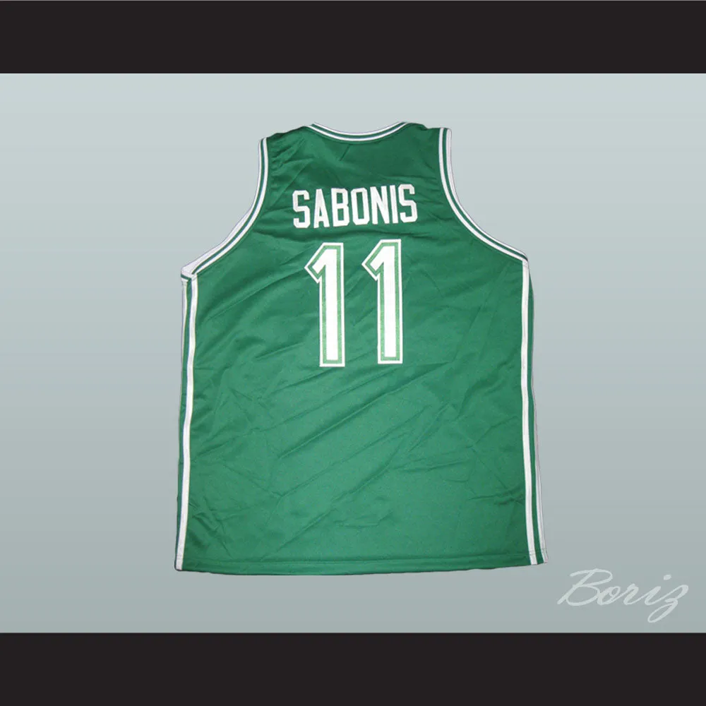 Arvydas Sabonis 11 Zalgiris Kaunas Green Basketball Jersey