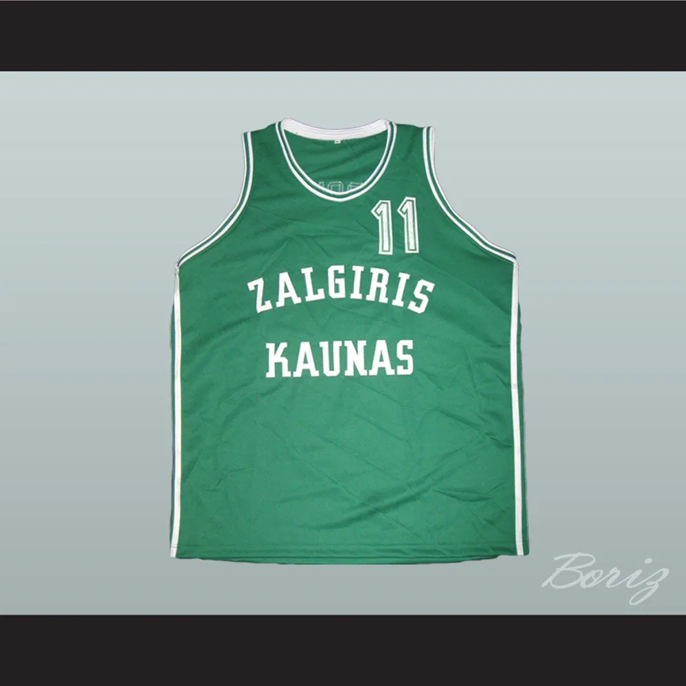 Arvydas Sabonis 11 Zalgiris Kaunas Green Basketball Jersey