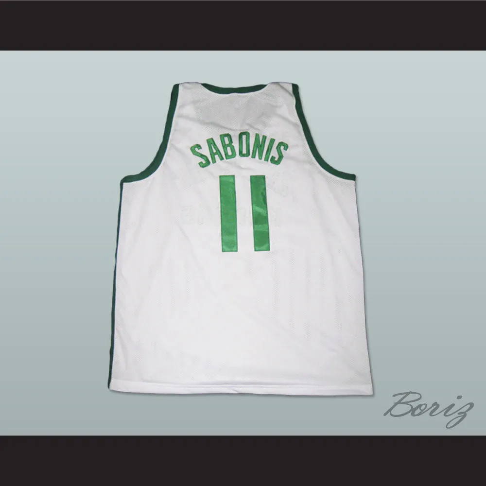 Arvydas Sabonis 11 Zalgiris Kaunas White Basketball Jersey