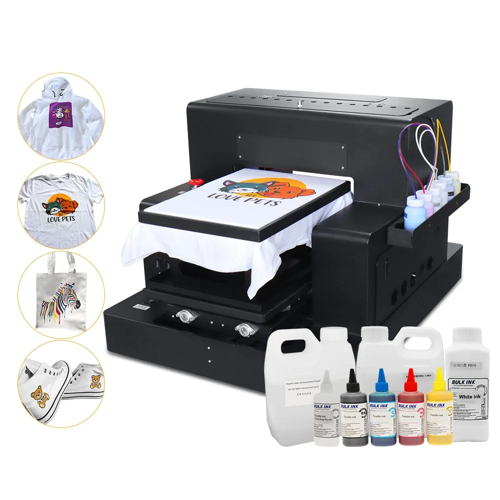 Automatic T-shirt Printer A3 DTG Printer Flatbed Printer For Shoes Canvas Bag T-shirts Jeans Hoodies Shirt Garment Textile Cloth