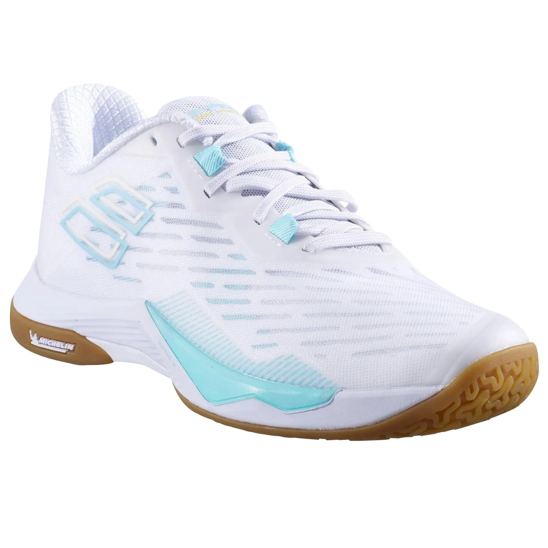 Babolat Shadow Tour 5 Womens Badminton Shoes - White / Cockatoo