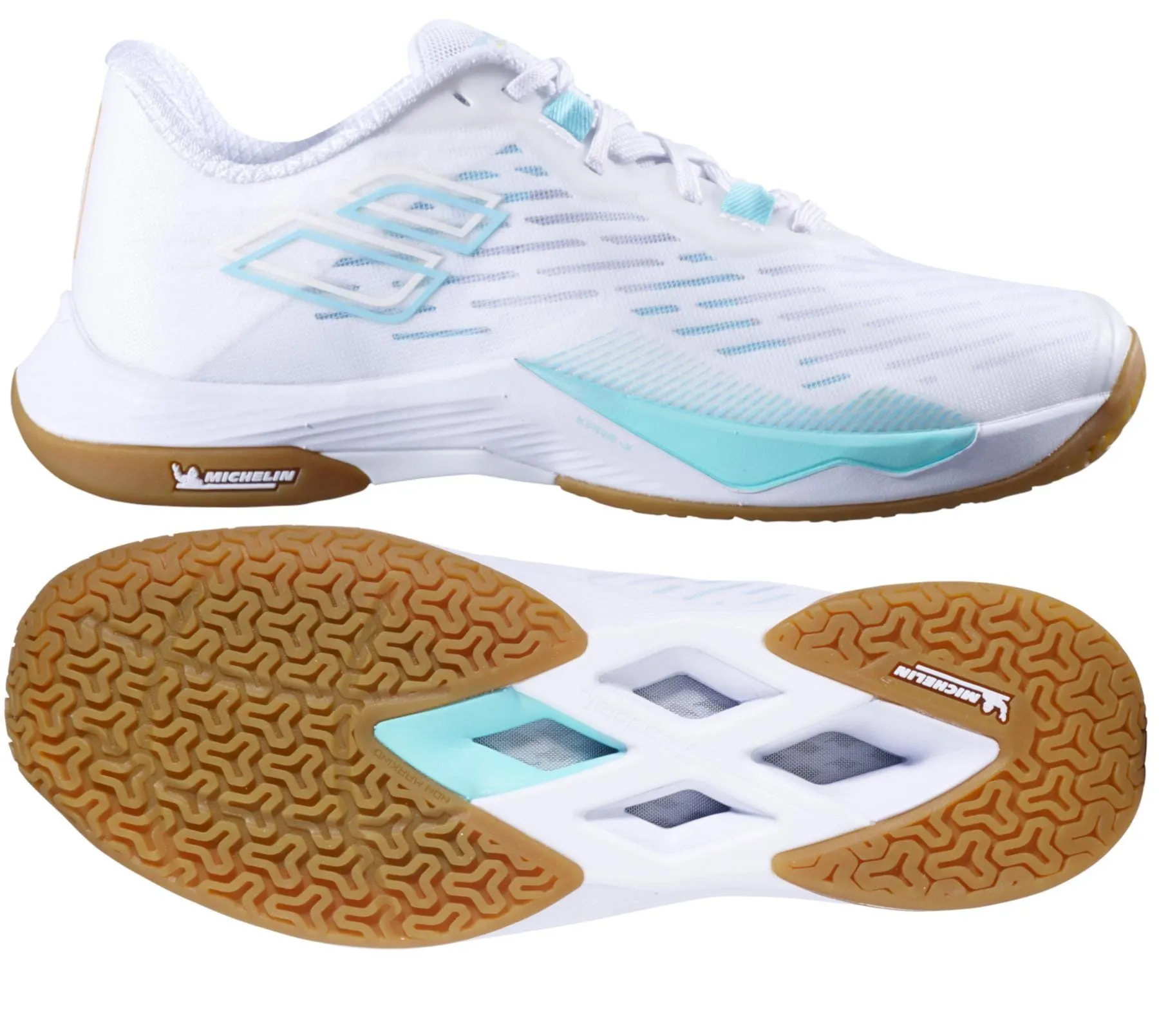 Babolat Shadow Tour 5 Womens Badminton Shoes - White / Cockatoo