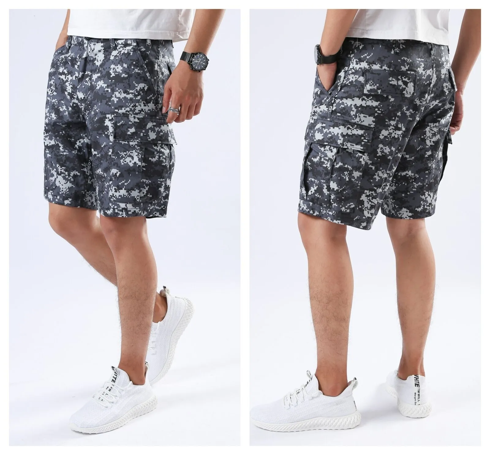 BACKBONE Mens Casual Cargo Shorts Army Military BDU Shorts with Zip Fly - Camo Colors