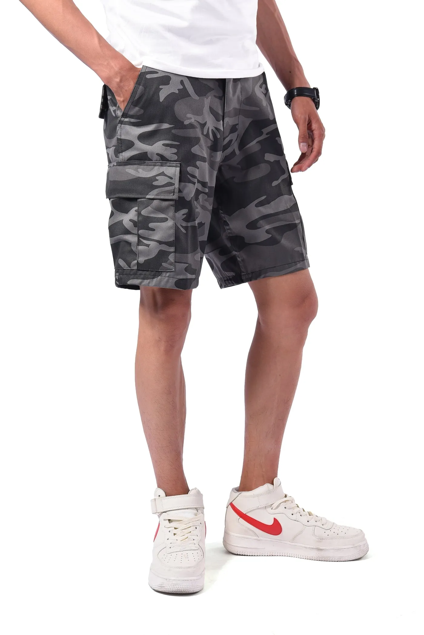 BACKBONE Mens Casual Cargo Shorts Army Military BDU Shorts with Zip Fly - Camo Colors