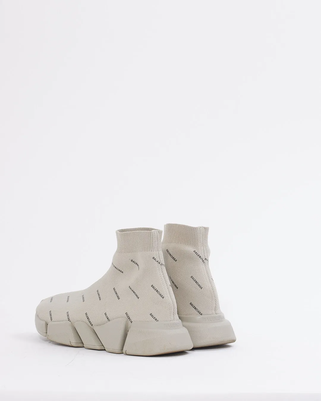 Balenciaga Grey Fabric Logo Sock Speed Trainer Sneaker - 40