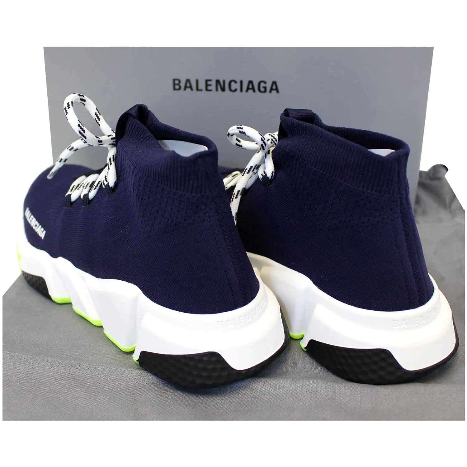 BALENCIAGA Mid Speed Lace-up Sneakers Blue US 9