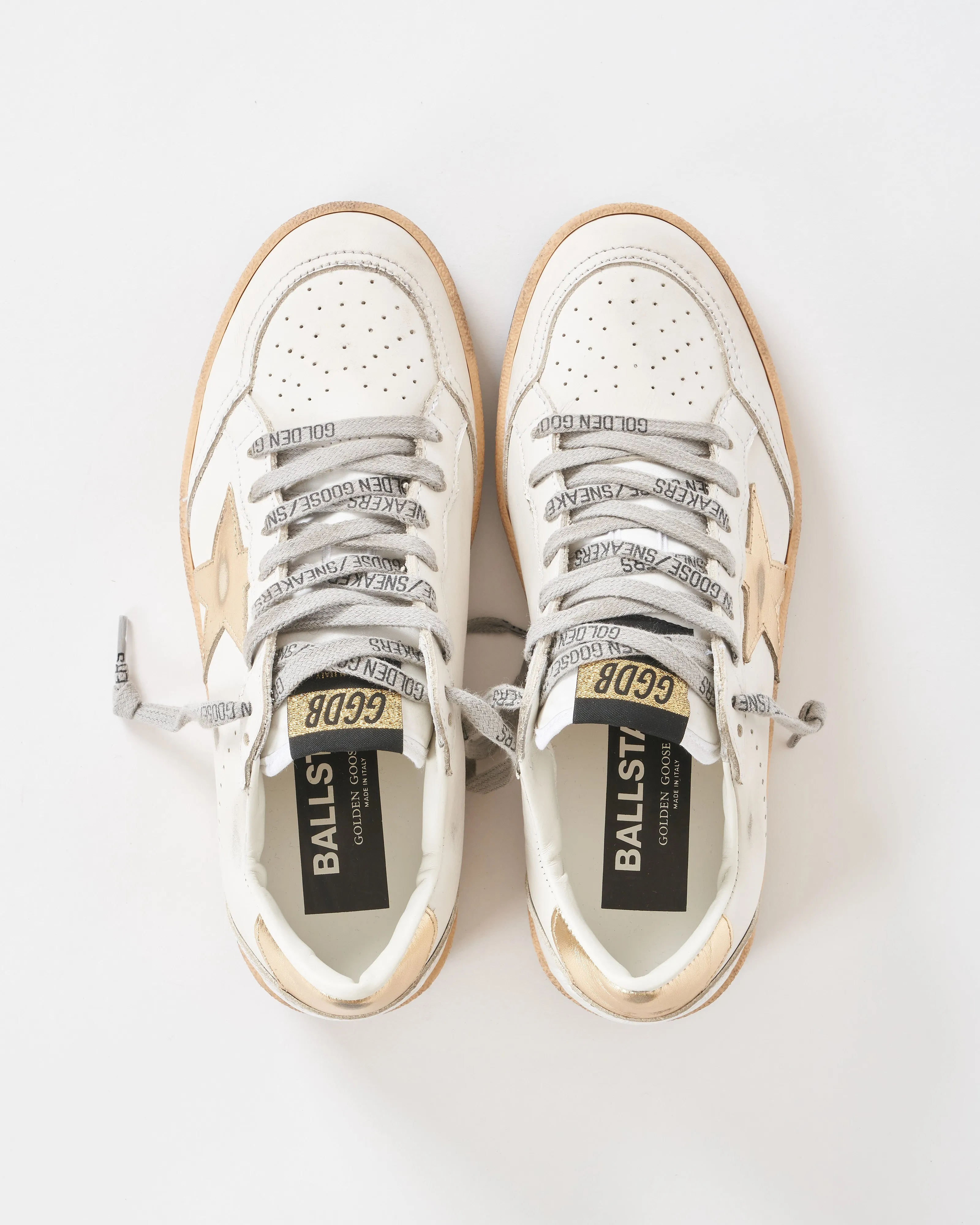 ball star leather upper laminated star and heel - milk/gold