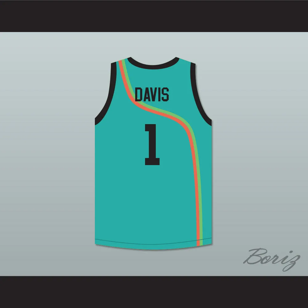 Baron Davis 1 Roswell Rayguns Teal Basketball Jersey