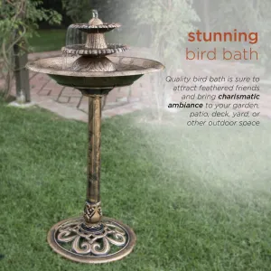 Beautiful Indoor/outdoor Resin 3-Tiered Vintage Pedestal Water Fountain and Bird Bath