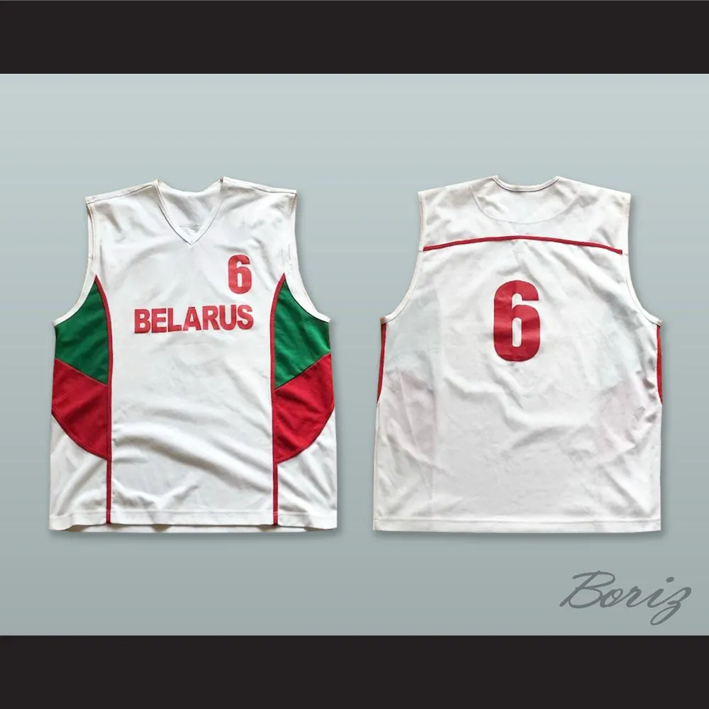 Belarus 6 White Basketball Jersey