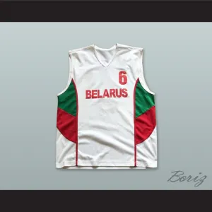 Belarus 6 White Basketball Jersey