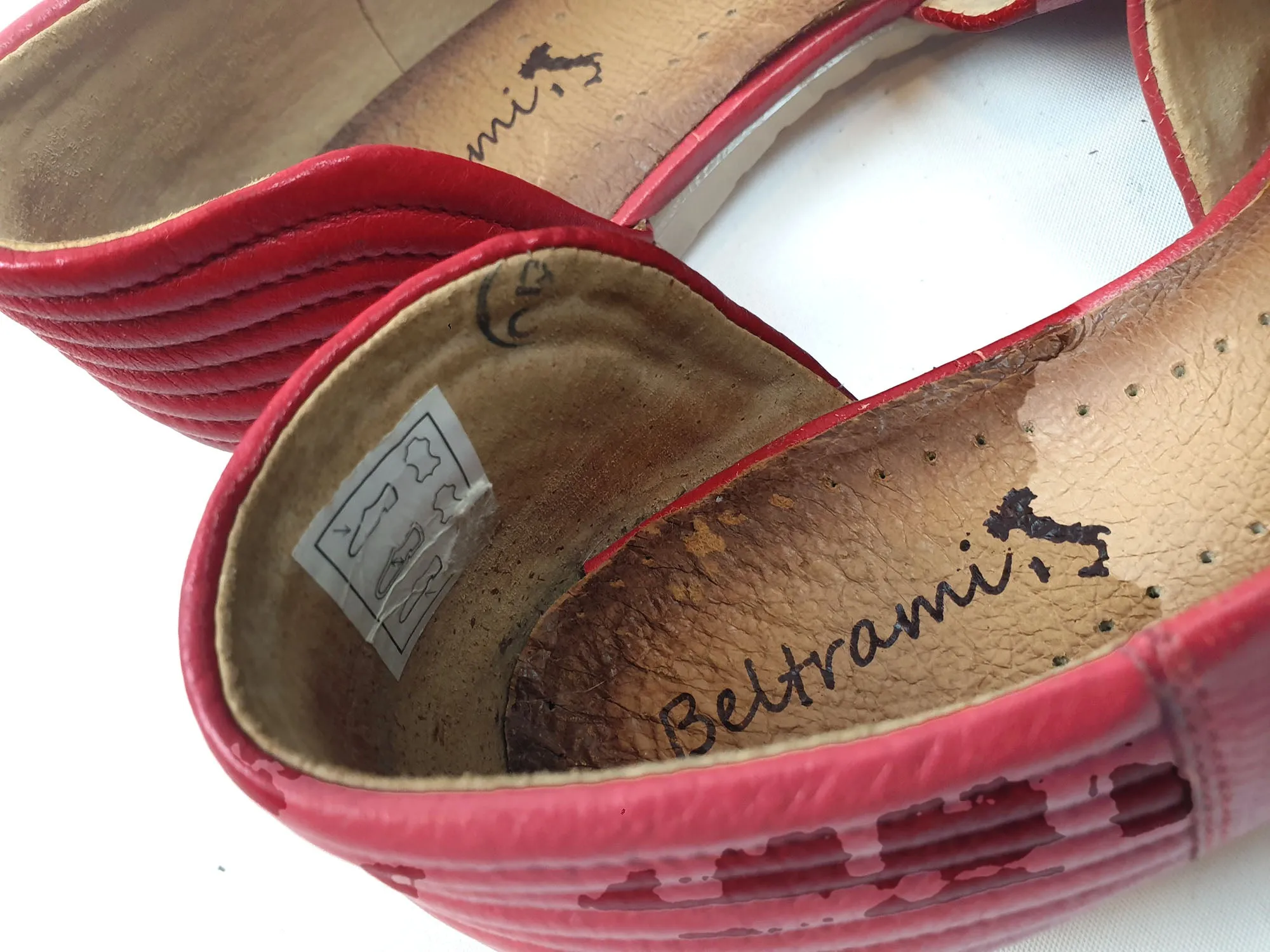 Beltrami red leather shoes size 38