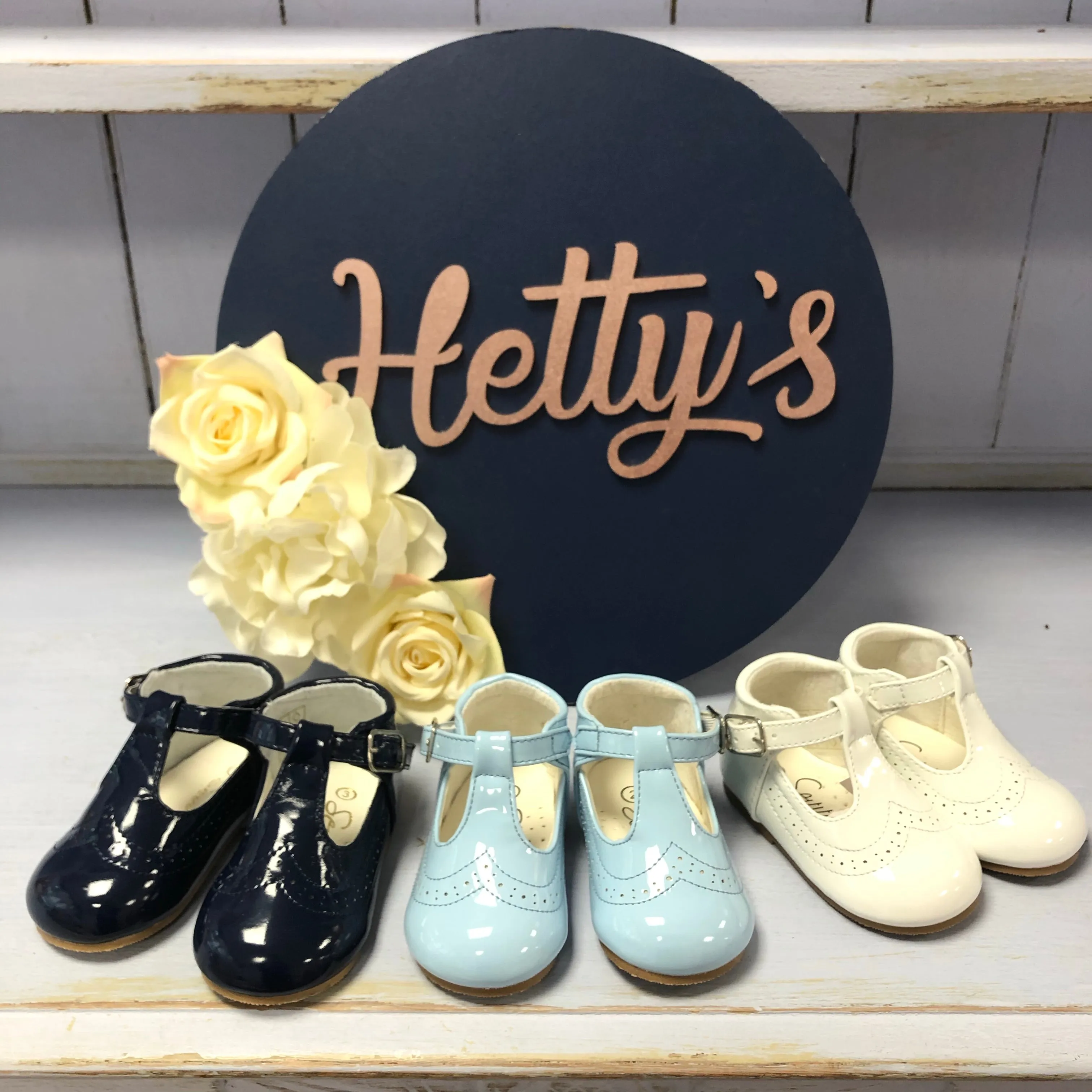 Billy blue t-bar hard sole shoes