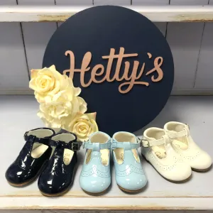 Billy blue t-bar hard sole shoes