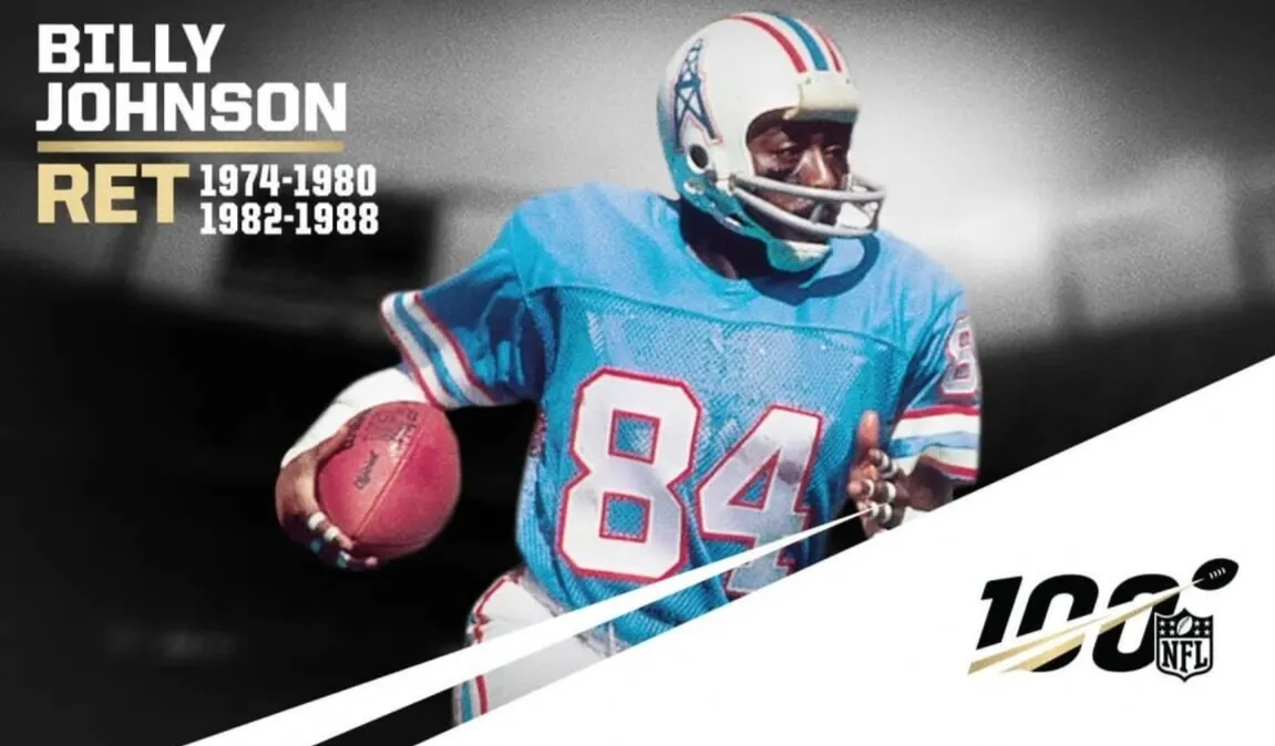 Billy "White Shoes" Johnson Signed Houston Oilers Speed Mini Helmet (Beckett) WR