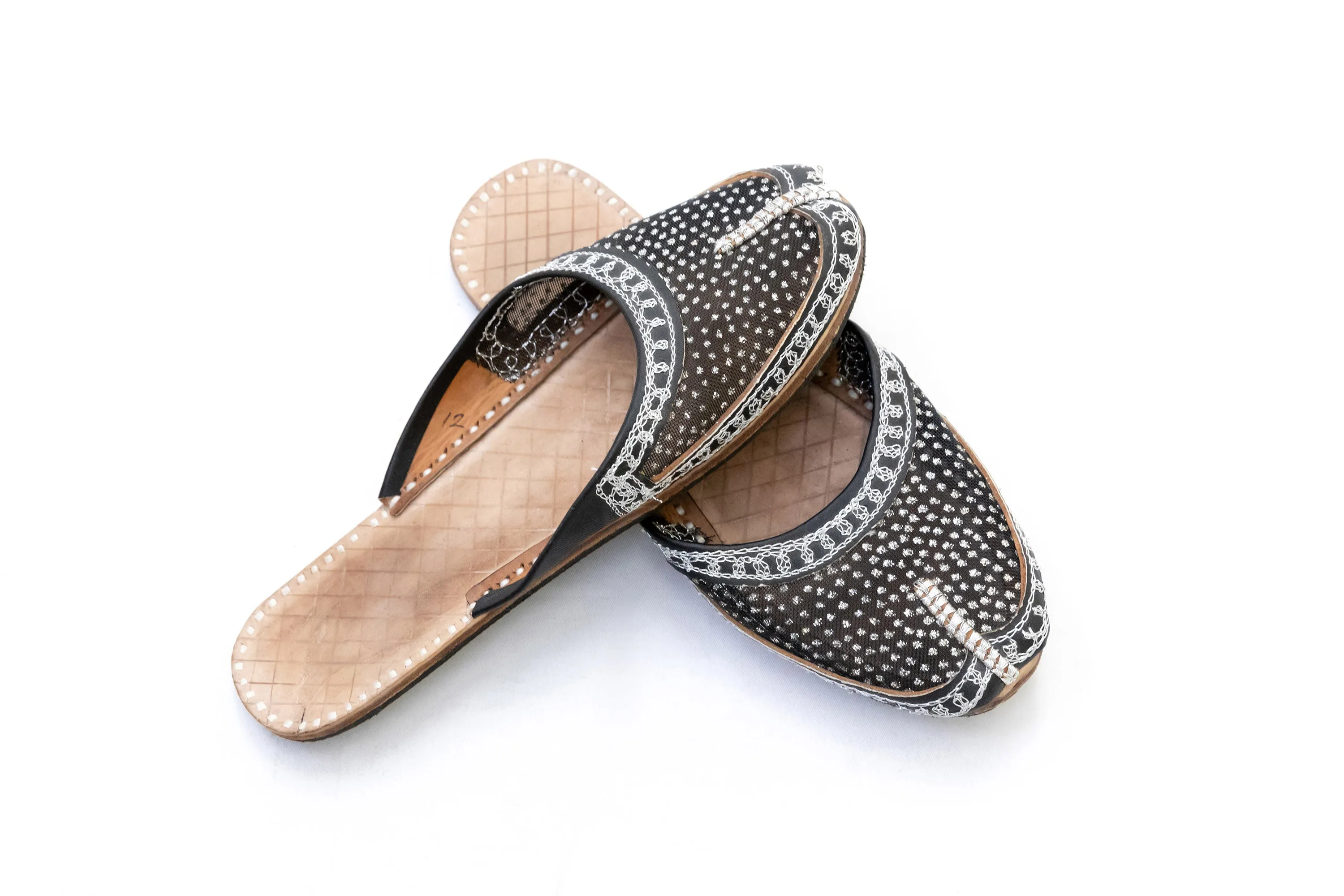 Black Bejeweled Jutti Khussa - Girl's Shoe