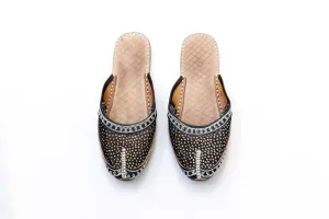 Black Bejeweled Jutti Khussa - Girl's Shoe