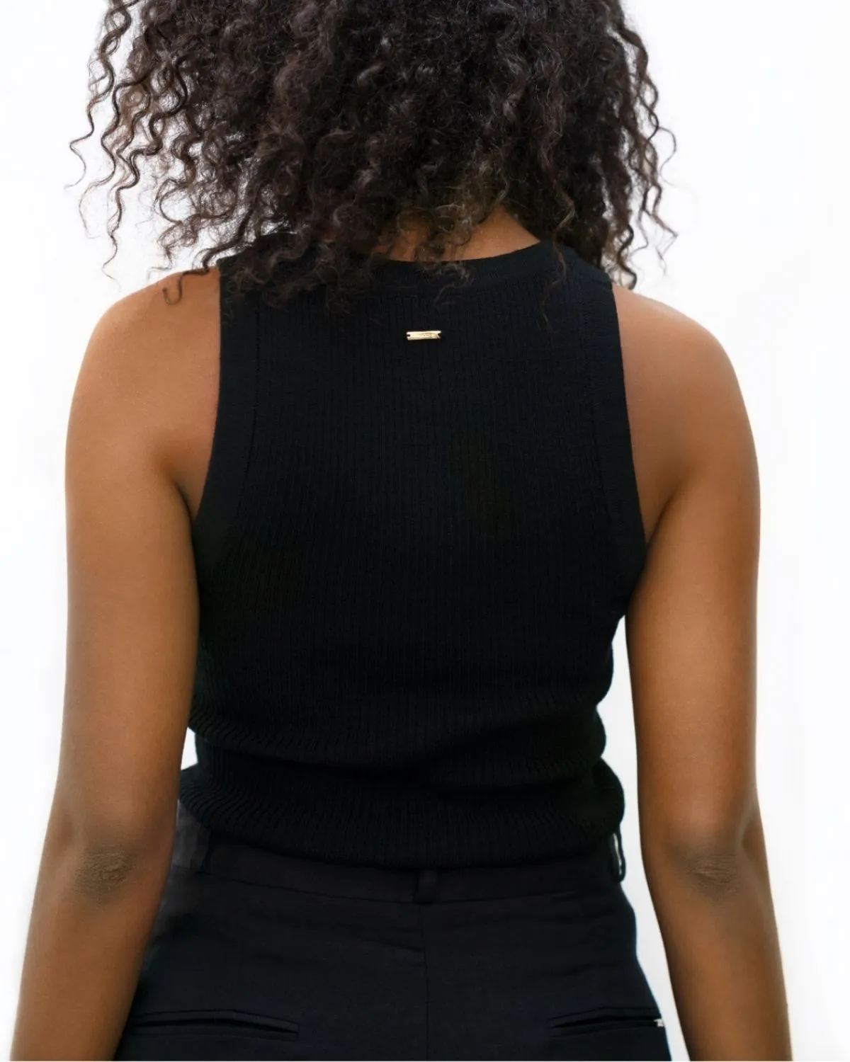 Black Racer Knitted Top