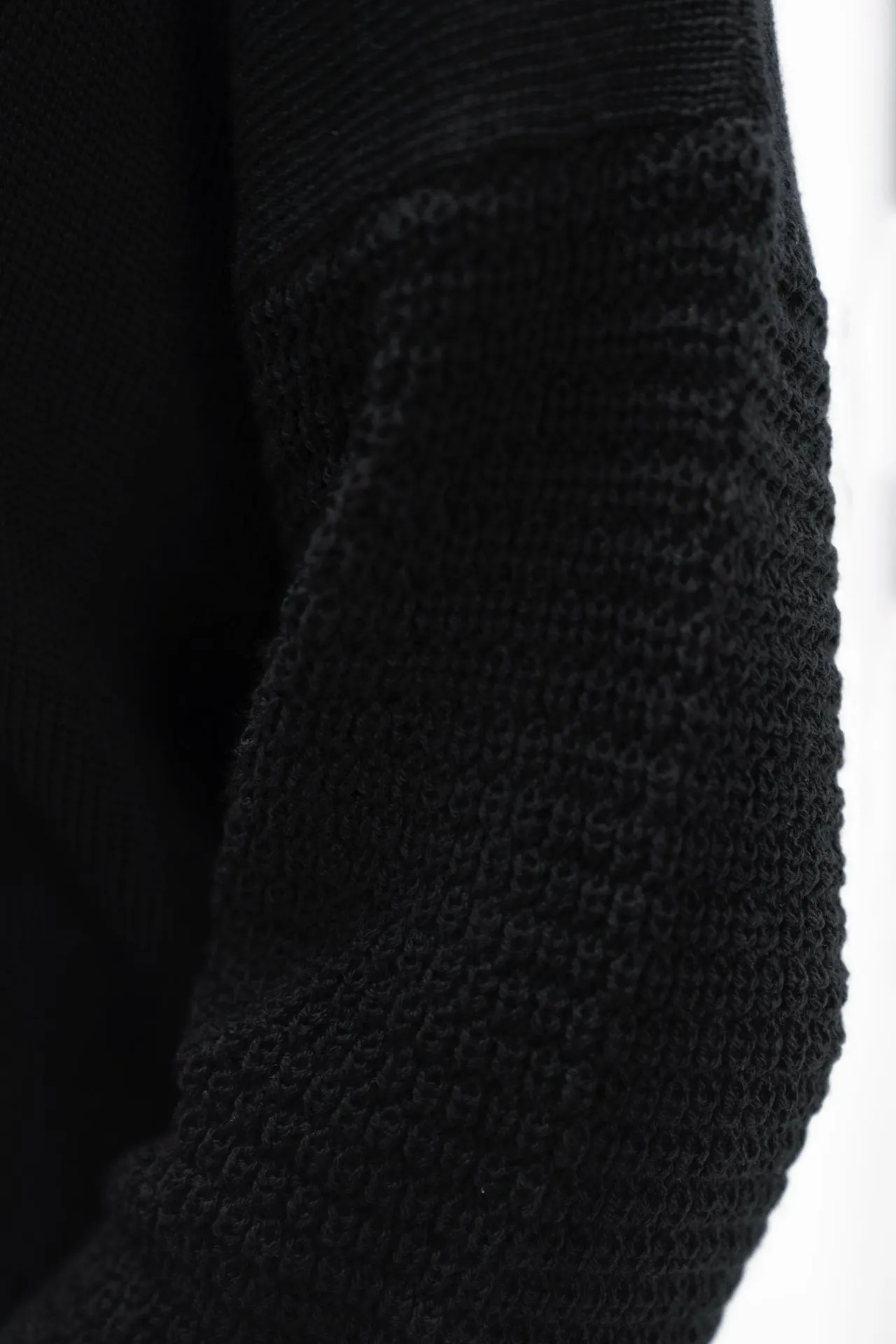 Black Wool V Neck Sweater