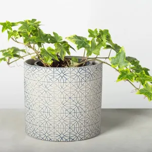 Blue/Grey Cement Planter Pot