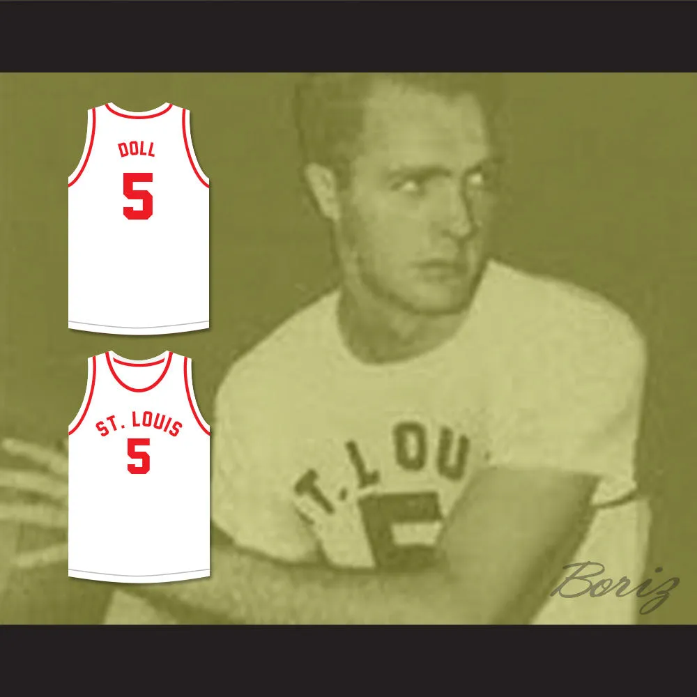 Bob Doll 5 St. Louis Bombers White Basketball Jersey