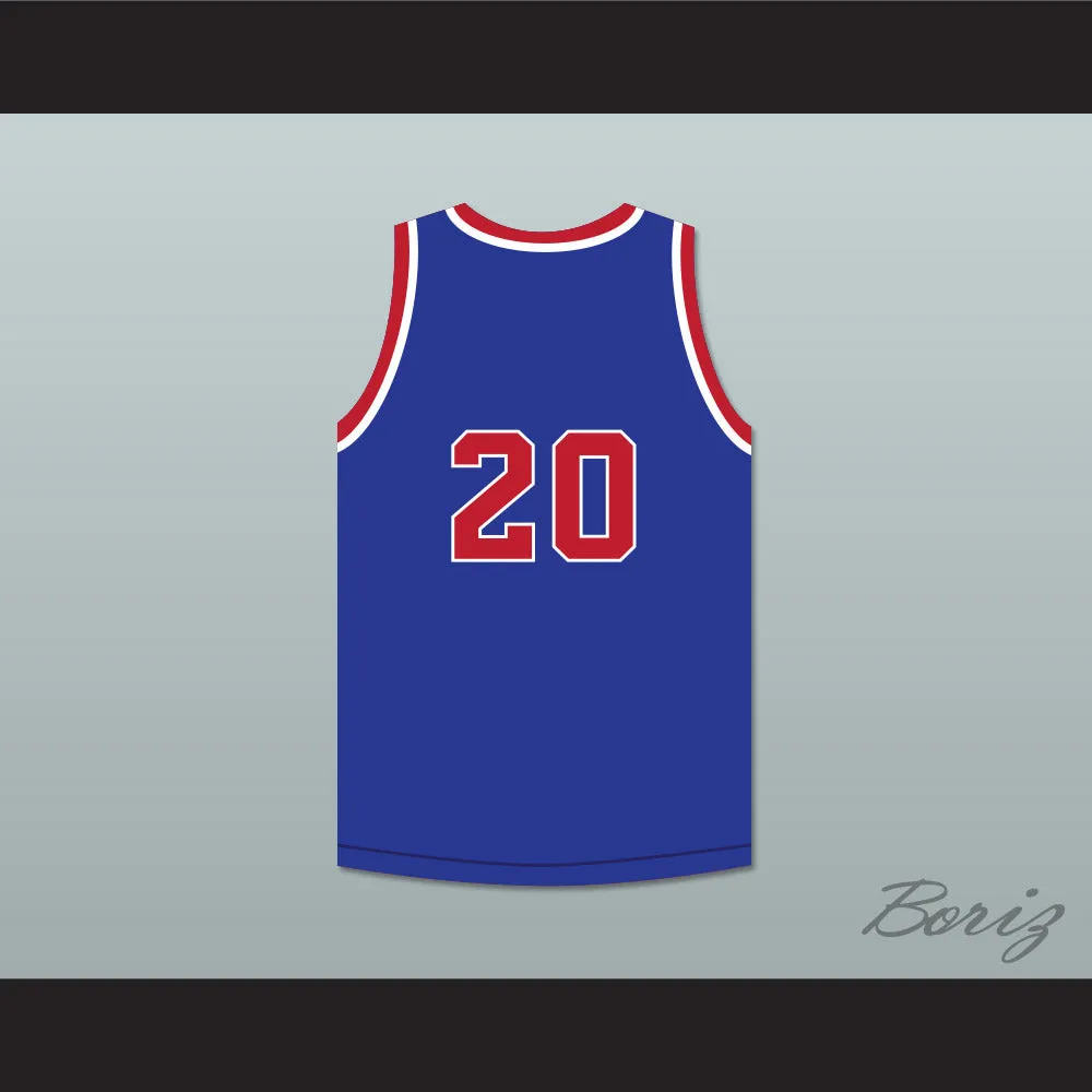 Bobby McDermott 20 Fort Wayne Zollner Pistons Blue Basketball Jersey