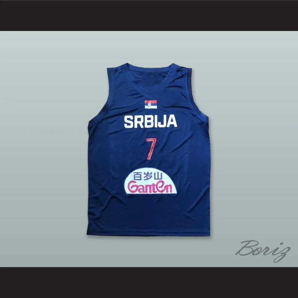 Bogdan Bogdanovic 7 Serbia Navy Blue Basketball Jersey