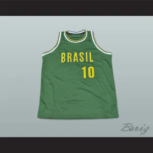 Brasil 10 National Team Green Basketball Jersey