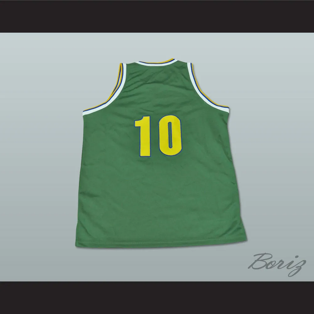 Brasil 10 National Team Green Basketball Jersey