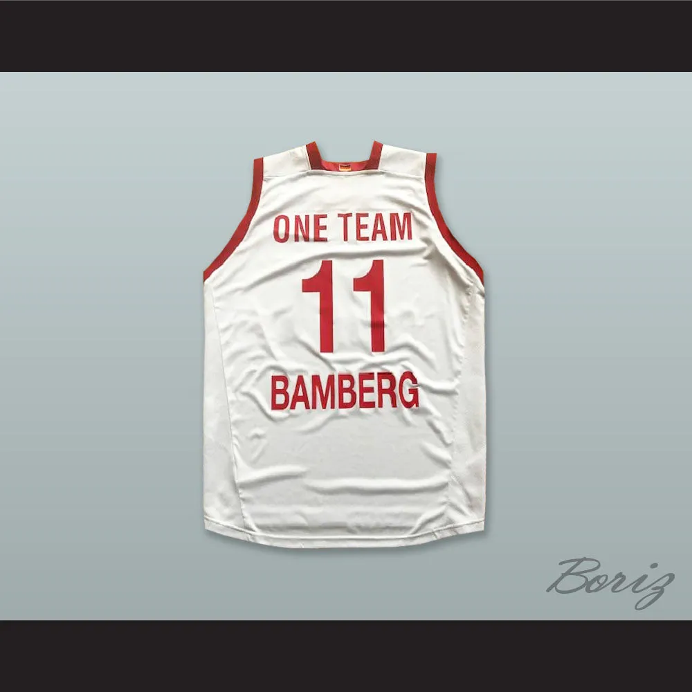 Brose Bamberg Germany 11 White Basketball Jersey