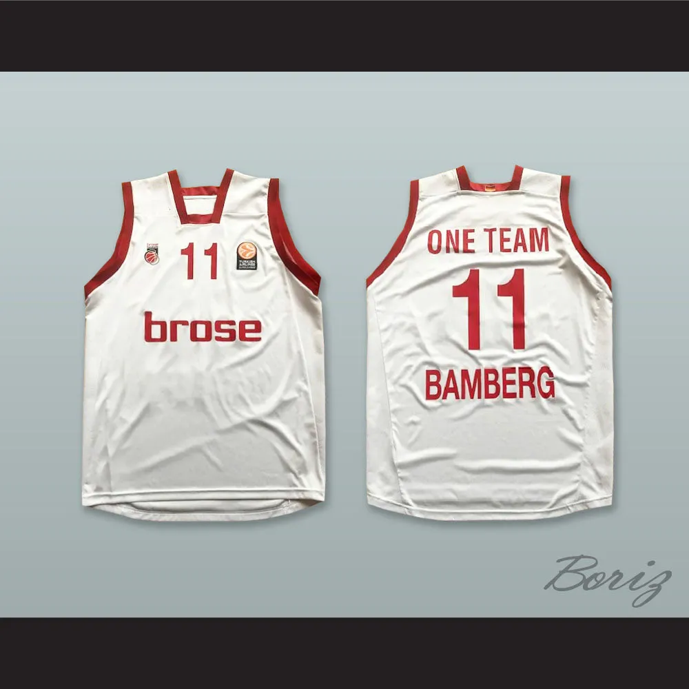 Brose Bamberg Germany 11 White Basketball Jersey