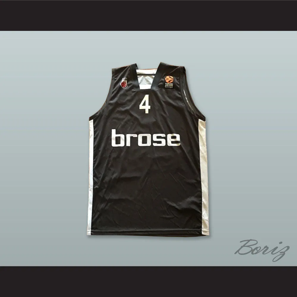 Brose Bamberg Germany 4 Black Basketball Jersey