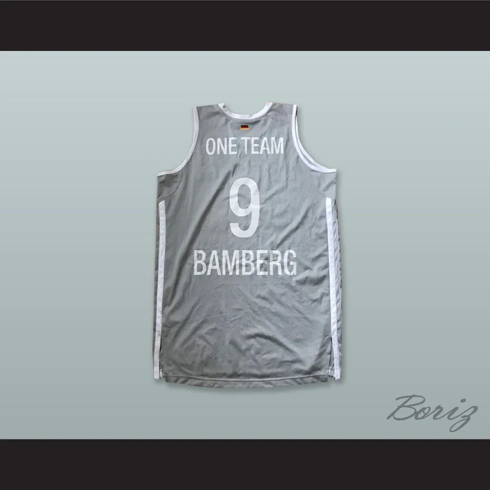 Brose Bamberg Germany 9 Gray Basketball Jersey