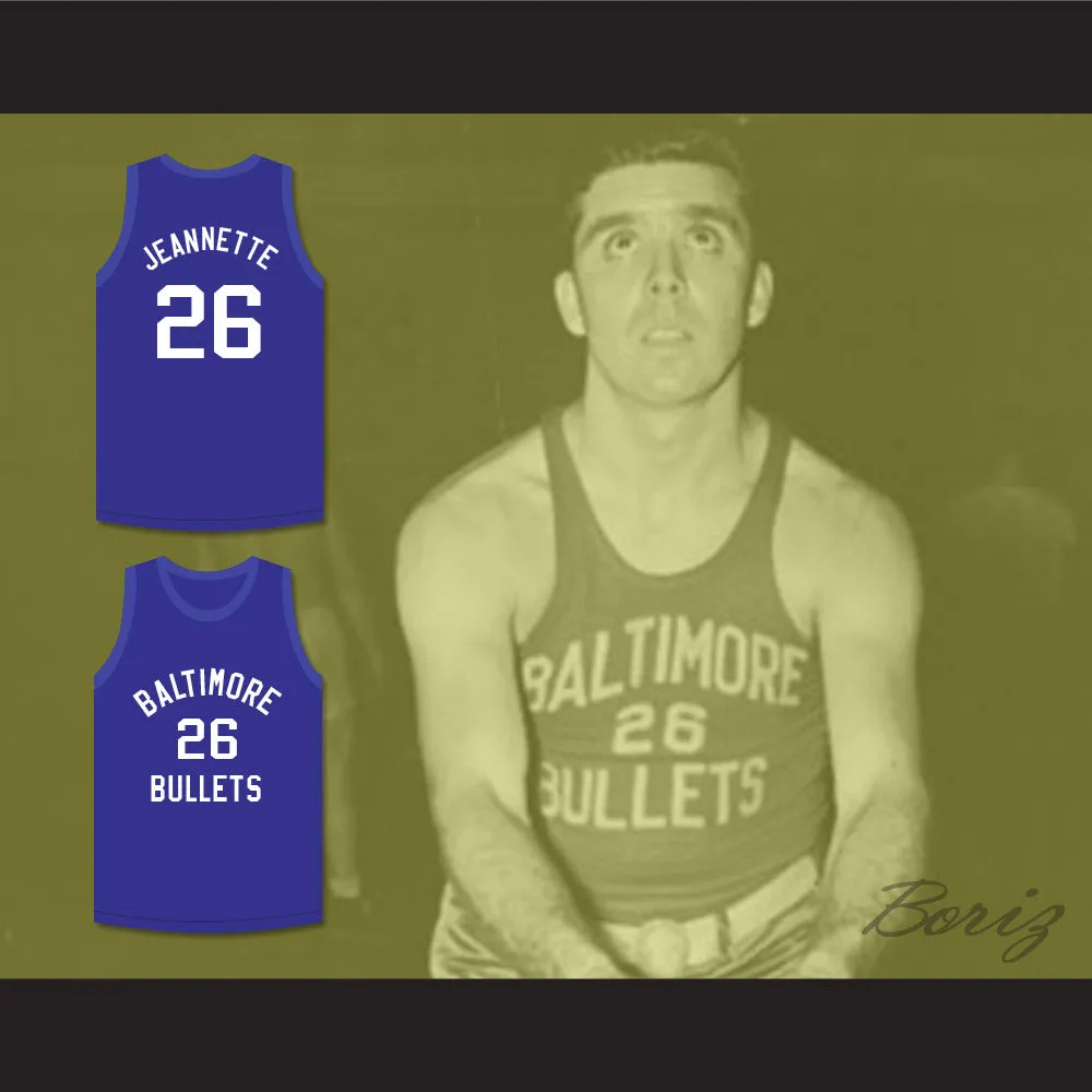 Buddy Jeannette 26 Baltimore Bullets Basketball Jersey