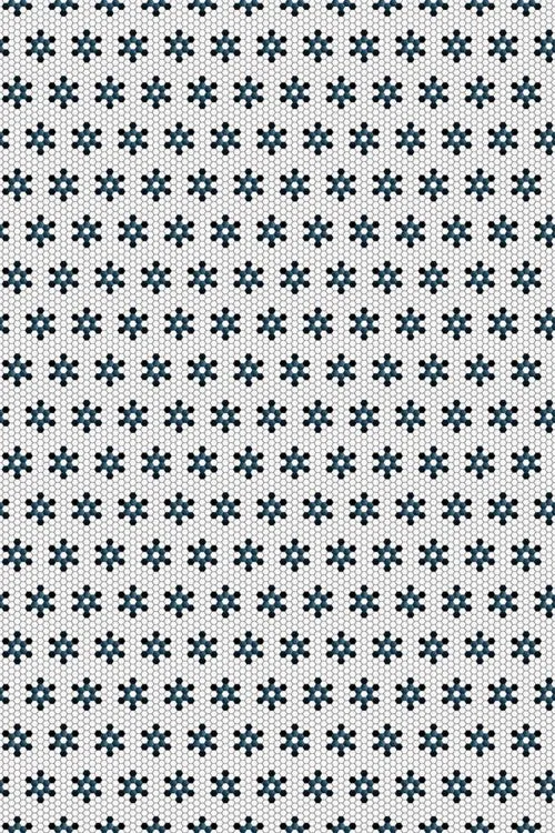 C H Designs "La Neige" Vinyl Floorcloth - Spicher & Co.