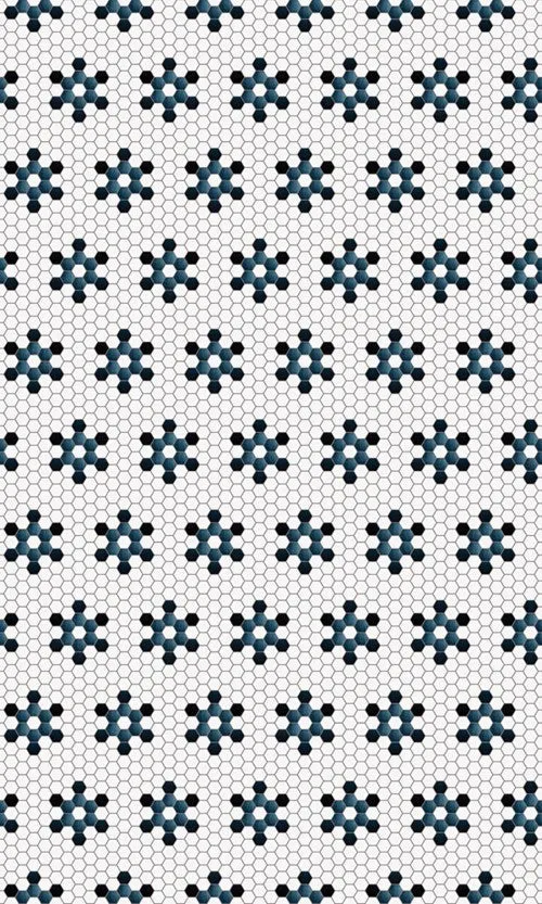 C H Designs "La Neige" Vinyl Floorcloth - Spicher & Co.