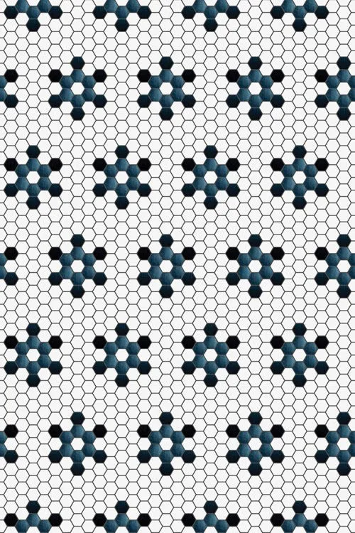 C H Designs "La Neige" Vinyl Floorcloth - Spicher & Co.