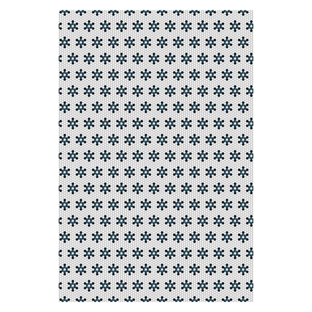 C H Designs "La Neige" Vinyl Floorcloth - Spicher & Co.