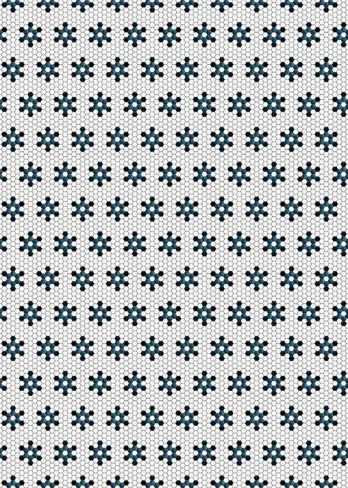 C H Designs "La Neige" Vinyl Floorcloth - Spicher & Co.